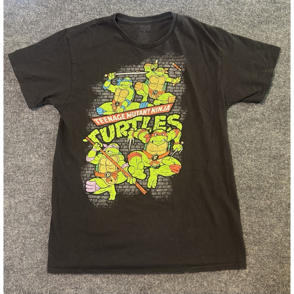 Nickelodeon Teenage Mutant Ninja Turtles T-Shirt Adult Medium Short Sleeve Black